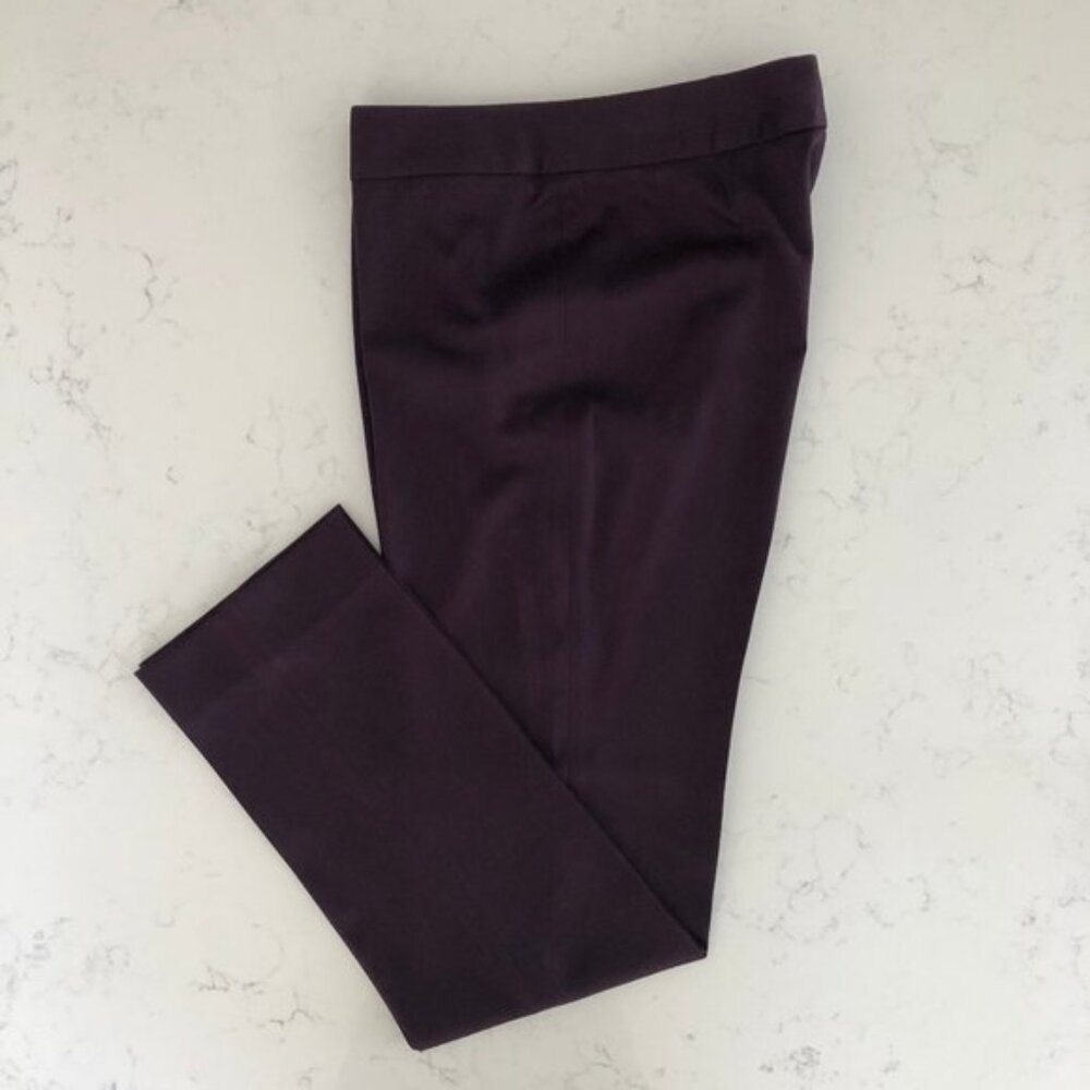 Anne Klein Modern Vintage Slim Fit Polyester Blend Trousers Purple Size 6